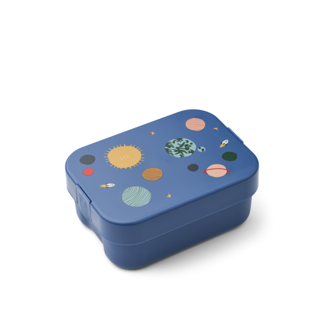 Caserola compartimentata din tritan cu capac din silicon si tacam inclus - Kamil Classic Navy - Liewood