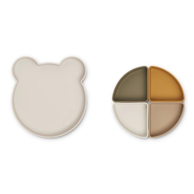 Farfurie compartimentata din silicon - Mr Bear Sandy Multi Mix - Liewood