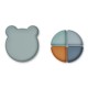 Farfurie compartimentata din silicon - Mr Bear Blue Fog Multi Mix - Liewood