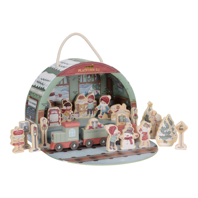 Calendar de advent de colorat - Gara si trenulet - Little Dutch