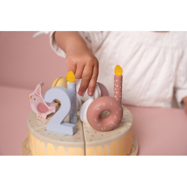 Tort aniversar cu decoratiuni pentru 1 - 5 ani - Roz - Little Dutch Tort aniversar cu decoratiuni pentru 1 - 5 ani - Roz - Little Dutch