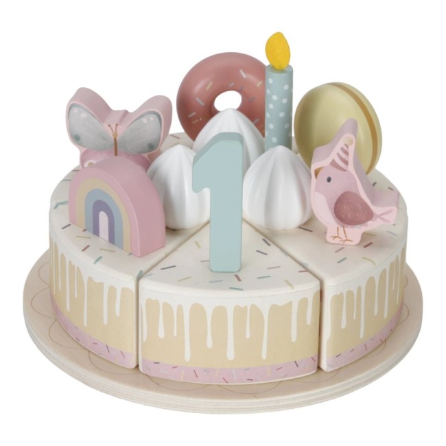 Tort aniversar cu decoratiuni pentru 1 - 5 ani - Roz - Little Dutch Tort aniversar cu decoratiuni pentru 1 - 5 ani - Roz - Little Dutch