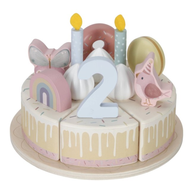 Tort aniversar cu decoratiuni pentru 1 - 5 ani - Roz - Little Dutch Tort aniversar cu decoratiuni pentru 1 - 5 ani - Roz - Little Dutch