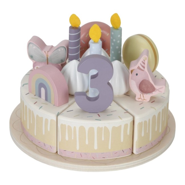 Tort aniversar cu decoratiuni pentru 1 - 5 ani - Roz - Little Dutch Tort aniversar cu decoratiuni pentru 1 - 5 ani - Roz - Little Dutch