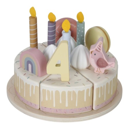 Tort aniversar cu decoratiuni pentru 1 - 5 ani - Roz - Little Dutch