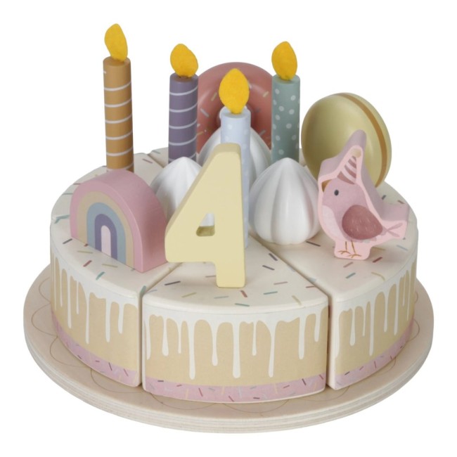 Tort aniversar cu decoratiuni pentru 1 - 5 ani - Roz - Little Dutch Tort aniversar cu decoratiuni pentru 1 - 5 ani - Roz - Little Dutch