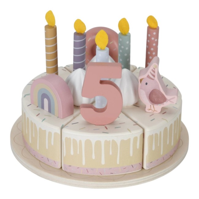 Tort aniversar cu decoratiuni pentru 1 - 5 ani - Roz - Little Dutch Tort aniversar cu decoratiuni pentru 1 - 5 ani - Roz - Little Dutch