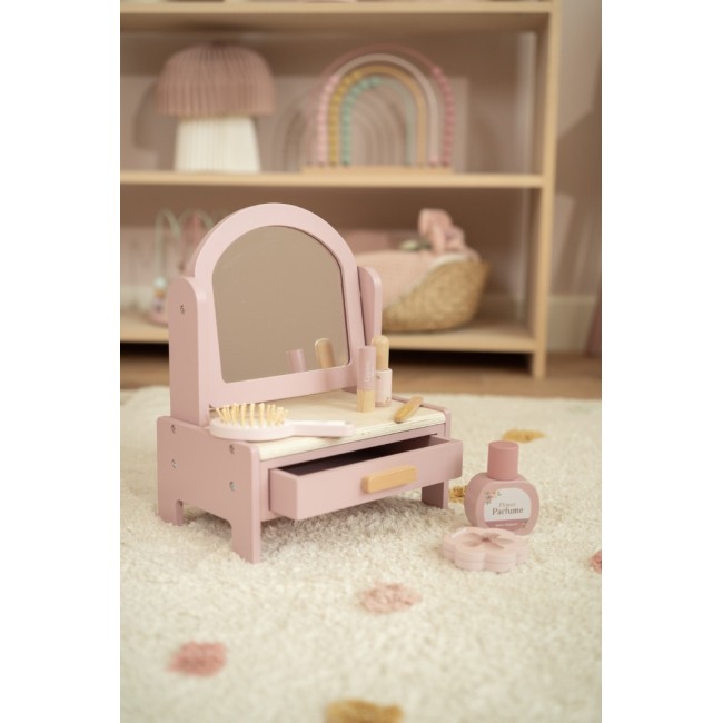 Masuta de toaleta cu accesorii pentru copii - Pink - Little Dutch