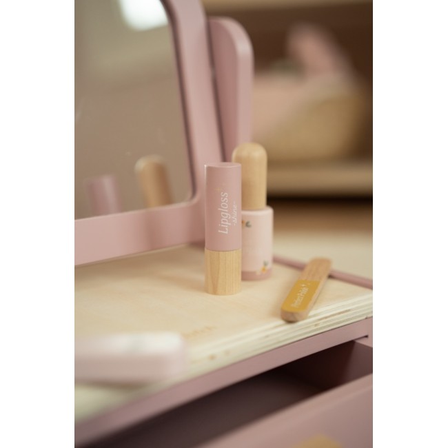 Masuta de toaleta cu accesorii pentru copii - Pink - Little Dutch