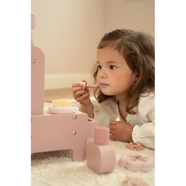 Masuta de toaleta cu accesorii pentru copii - Pink - Little Dutch