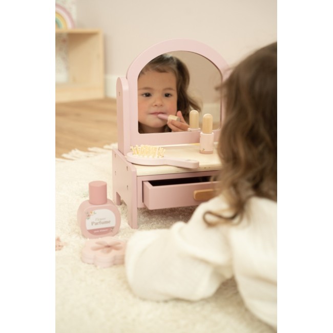 Masuta de toaleta cu accesorii pentru copii - Pink - Little Dutch