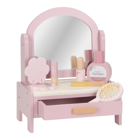 Masuta de toaleta cu accesorii pentru copii - Pink - Little Dutch