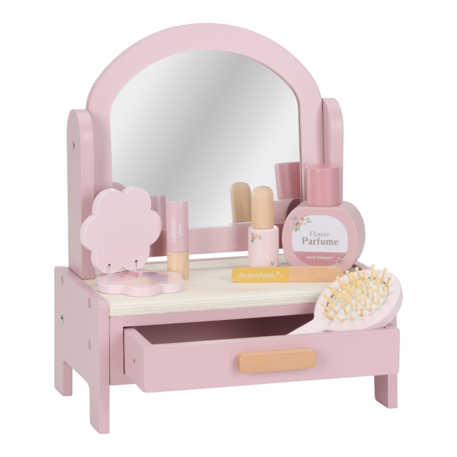 Masuta de toaleta cu accesorii pentru copii - Pink - Little Dutch