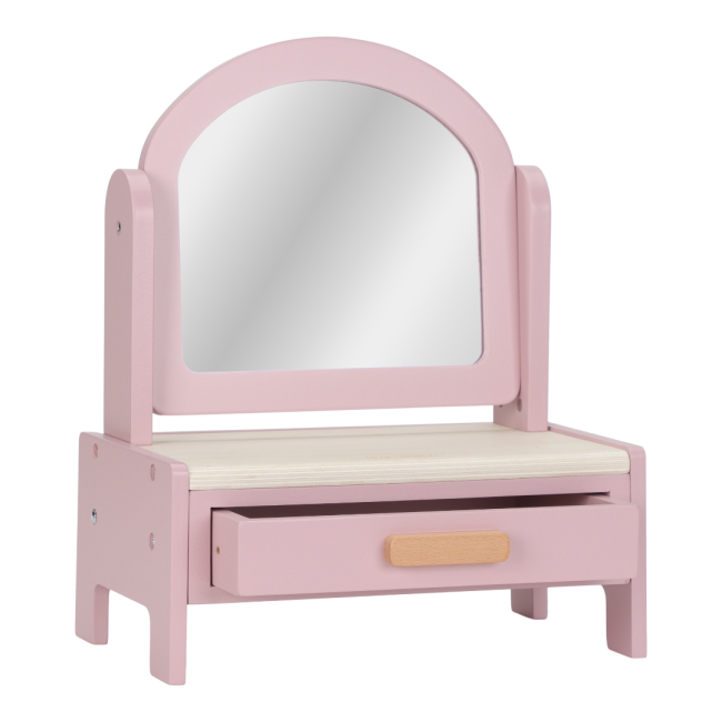 Masuta de toaleta cu accesorii pentru copii - Pink - Little Dutch