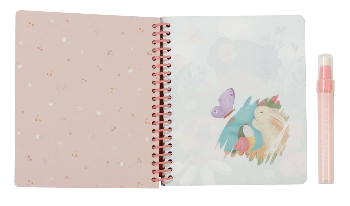 Carte magica de colorat cu apa - Rosa - Little Dutch