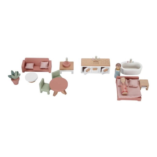 Casuta de papusi portabila din lemn FSC cu mobilier - Little Dutch Casuta de papusi portabila din lemn FSC cu mobilier - Little Dutch