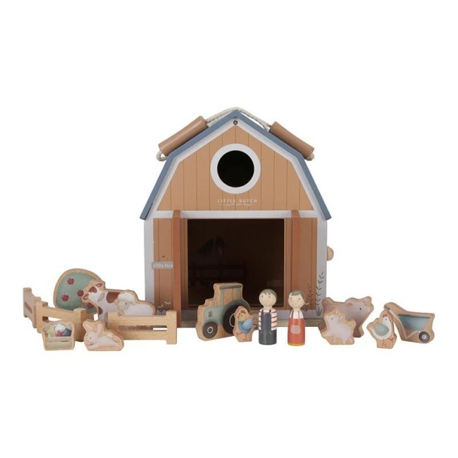 Casuta de papusi portabila din lemn FSC - Hambar Little Farm - Little Dutch Casuta de papusi portabila din lemn FSC - Hambar Little Farm - Little Dutch