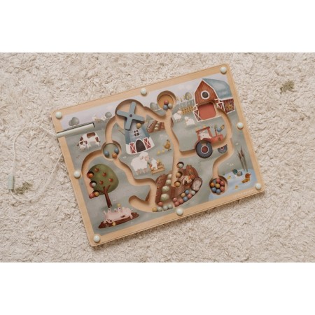 Labirint magnetic din lemn FSC - Little Farm - Little Dutch