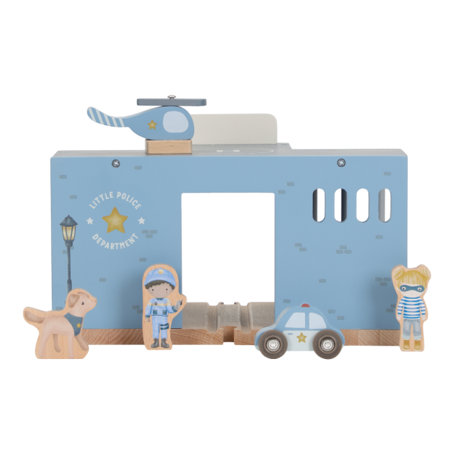 Sectie de politie cu figurine din lemn FSC - Little Dutch