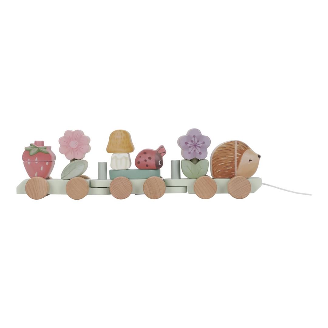 Trenulet pentru stivuire din lemn FSC - Arici - Fairy Garden - Little Dutch