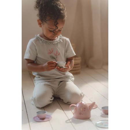 Set metalic pentru ceai in valiza cu maner - Fairy Garden - Little Dutch