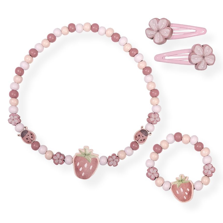 Bijuterii din lemn pentru copii - Strawberries - Little Dutch