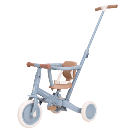 Tricicleta 4 in 1 cu bara de impingere - Blue - Little Dutch