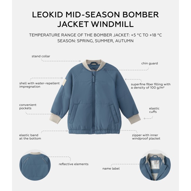 Geaca bomber pentru copii - Blue Whale - Leokid