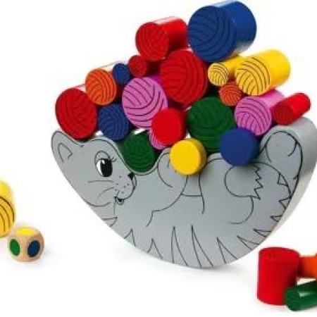 Joc din lemn de indemanare - Pisica in echilibru - Small Foot