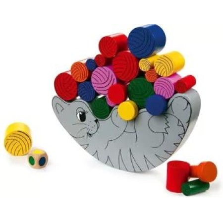 Joc din lemn de indemanare - Pisica in echilibru - Small Foot