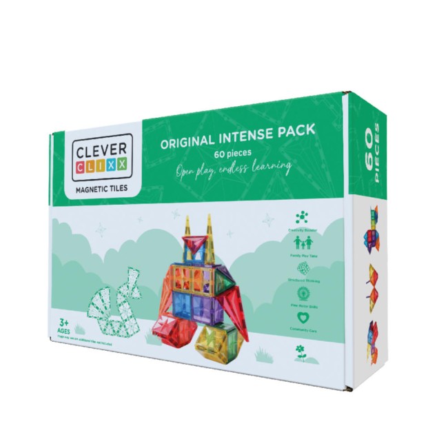 Set de constructie magnetic - Original Intense Pack - 60 piese - Cleverclixx