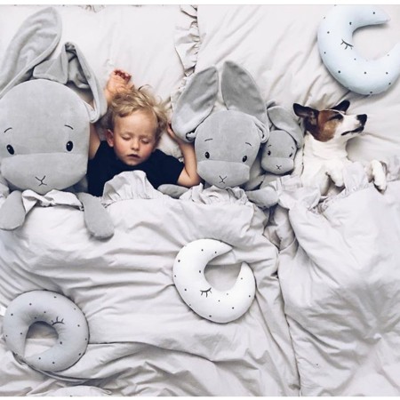 Iepuras din plus - gri cu urechi gri - 20 cm - Effiki