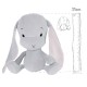Iepuras din plus - gri cu urechi roz - 35cm - Effiki
