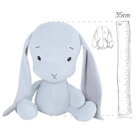Iepuras din plus - albastru cu urechi gri - 35cm - Effiki