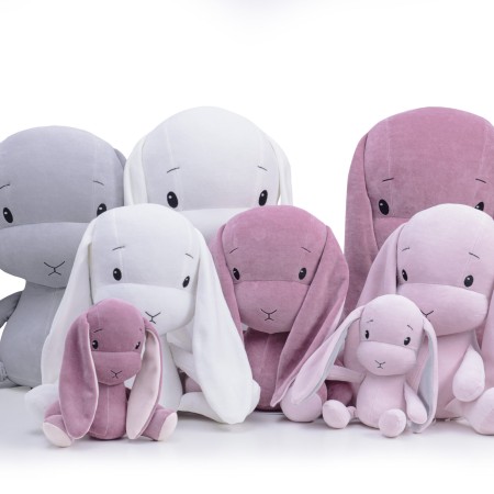 Iepuras din plus - roz inchis cu urechi roz - 20 cm - Effiki