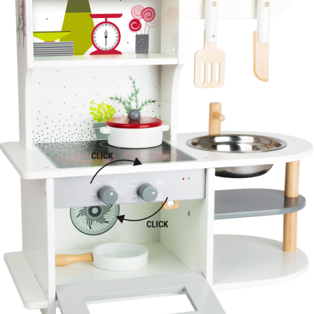 Bucatarie din lemn cu accesorii si butoane cu clicuri - Graceful - Small Foot  Bucatarie din lemn cu accesorii si butoane cu clicuri - Graceful - Small Foot