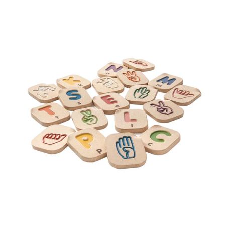 Jucarie din lemn - Hand Sign Alphabet A - Z - PlanToys Jucarie din lemn - Hand Sign Alphabet A - Z - PlanToys