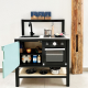 Bucatarie din lemn pentru copii cu accesorii si butoane cu clic - Model Industrial - Small Foot
