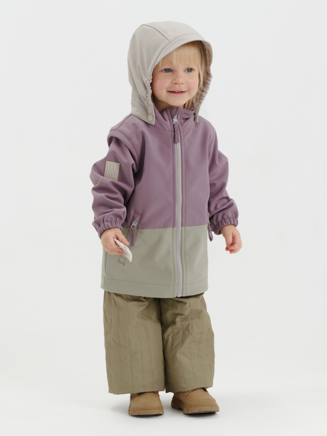 Jacheta Softshell Color Block - Minnow Pink - Leokid