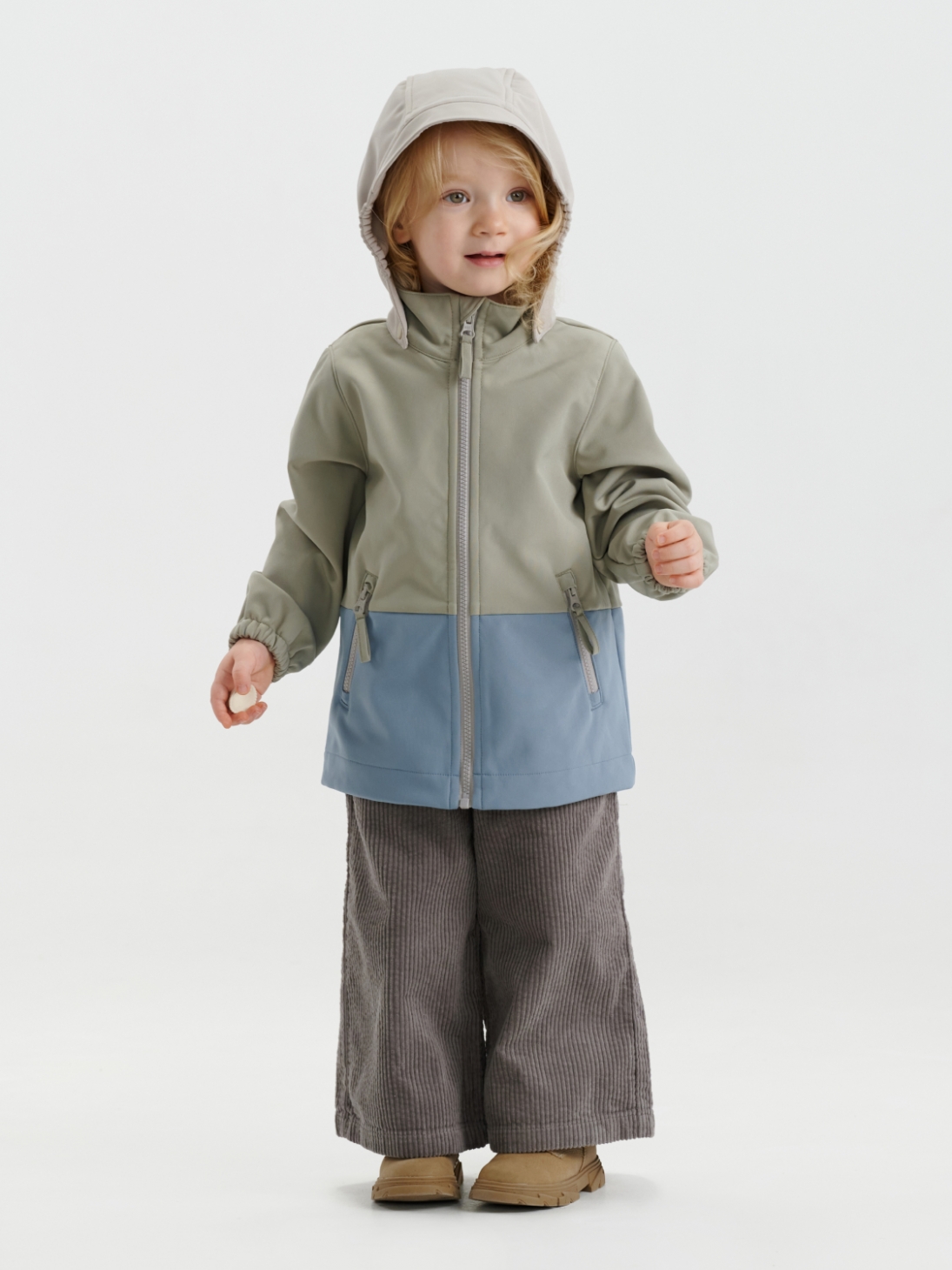Geaca Softshell Color Block - Wood Sage - Leokid