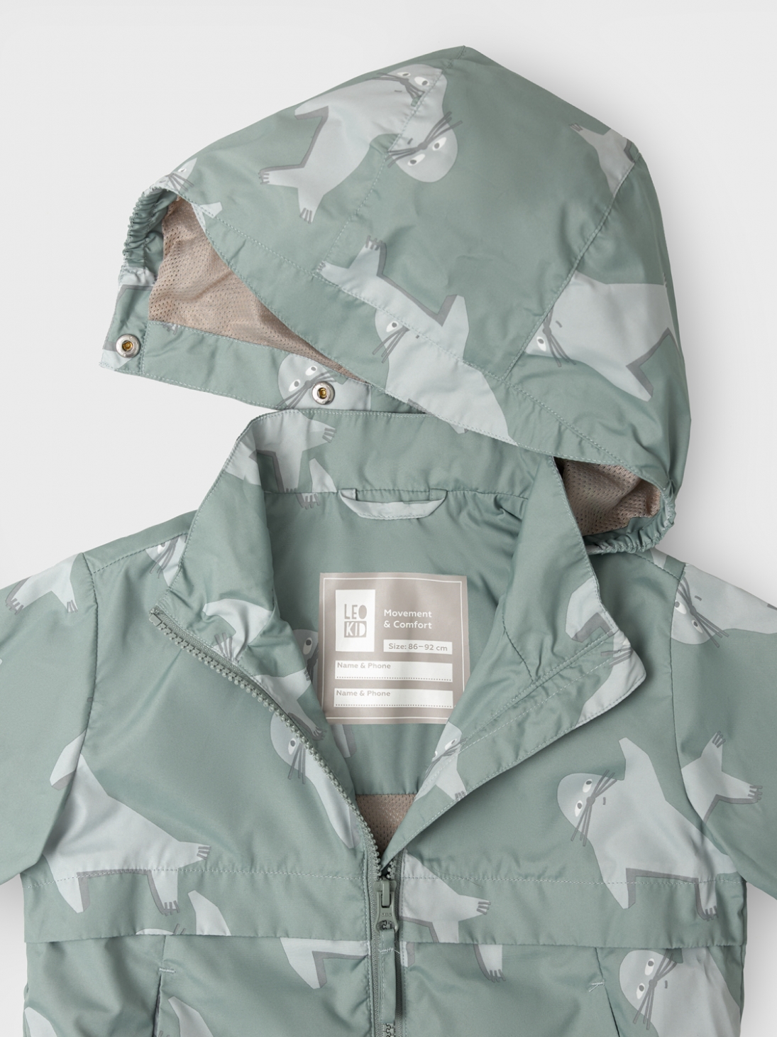 Geaca de vant - Sea Tot Green - Leokid