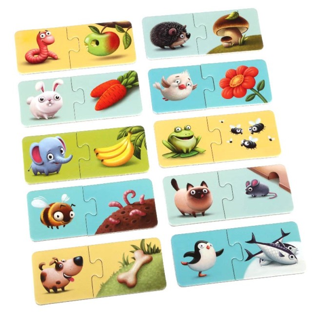 Puzzle pentru copii - Mancarea animalelor