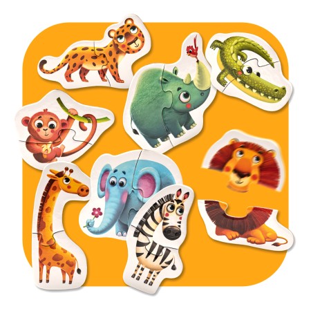 Mini 8 puzzle - Animale africane - Puzzlika Mini 8 puzzle - Animale africane - Puzzlika