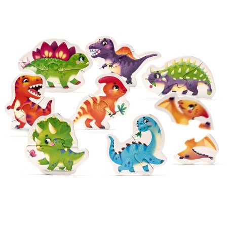 Puzzle pentru bebelusi - Dinozauri fericiti - 16 piese - Puzzlika Puzzle pentru bebelusi - Dinozauri fericiti - 16 piese - Puzzlika