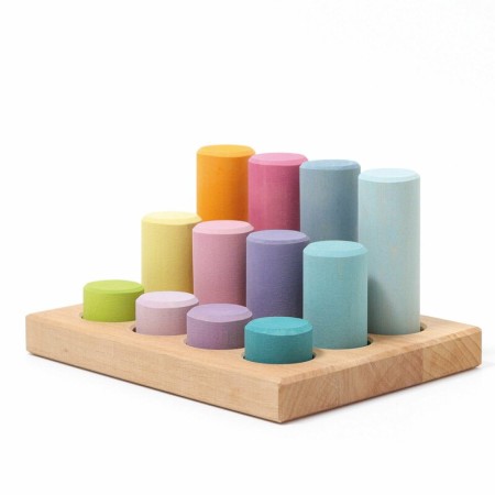 Joc de sortare si stivuire - Pastel Rollers - Grimm’s Joc de sortare si stivuire - Pastel Rollers - Grimm’s