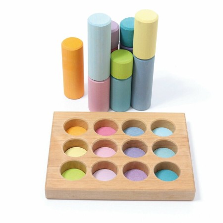 Joc de sortare si stivuire - Pastel Rollers - Grimm’s Joc de sortare si stivuire - Pastel Rollers - Grimm’s